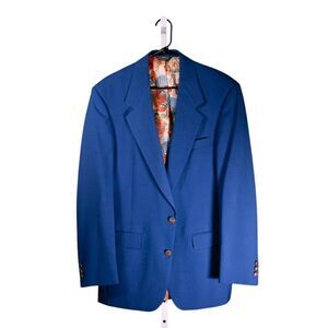 Palm Beach Mens Blazer of Champions Blue Gold 2 Button Jacket Sport Coat 40L